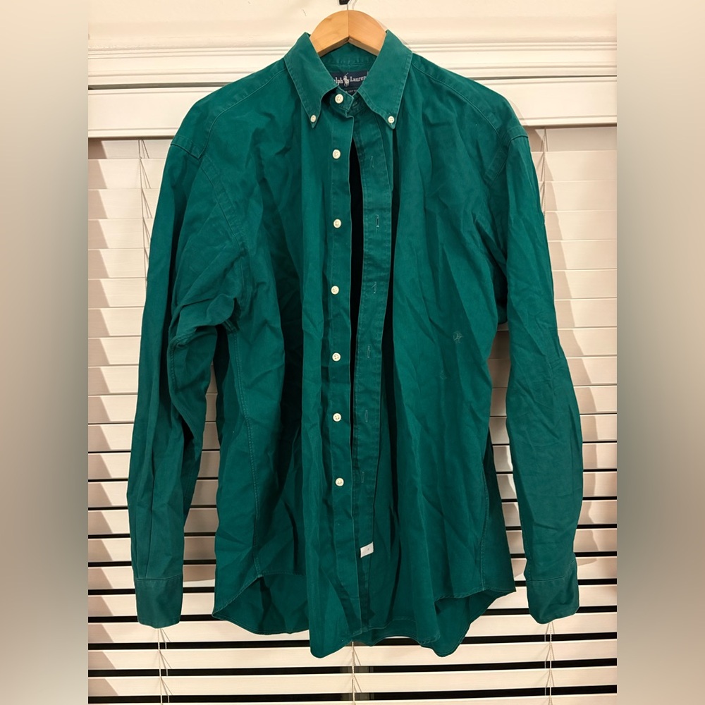 Mens Green Button Down Shirt